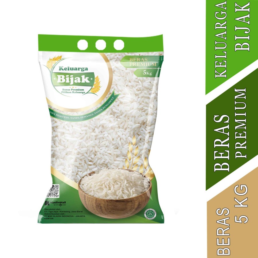 Jual Beras Premium- Beras Keluarga Bijak- Beras Putih- 5kg | Shopee