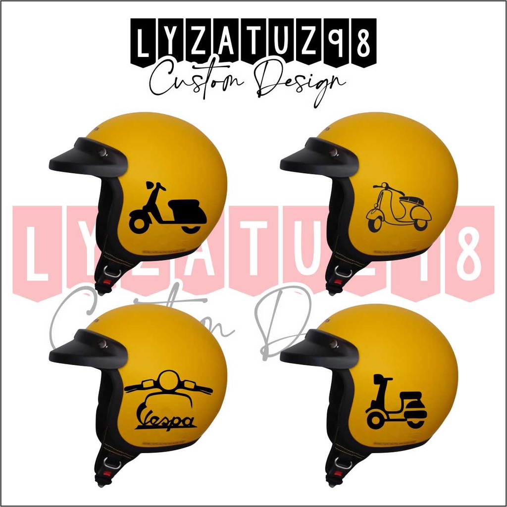 Jual STIKER HELM BOGO COWOK DAN CEWEK KEKINIAN, MOTIF VESPA Shopee