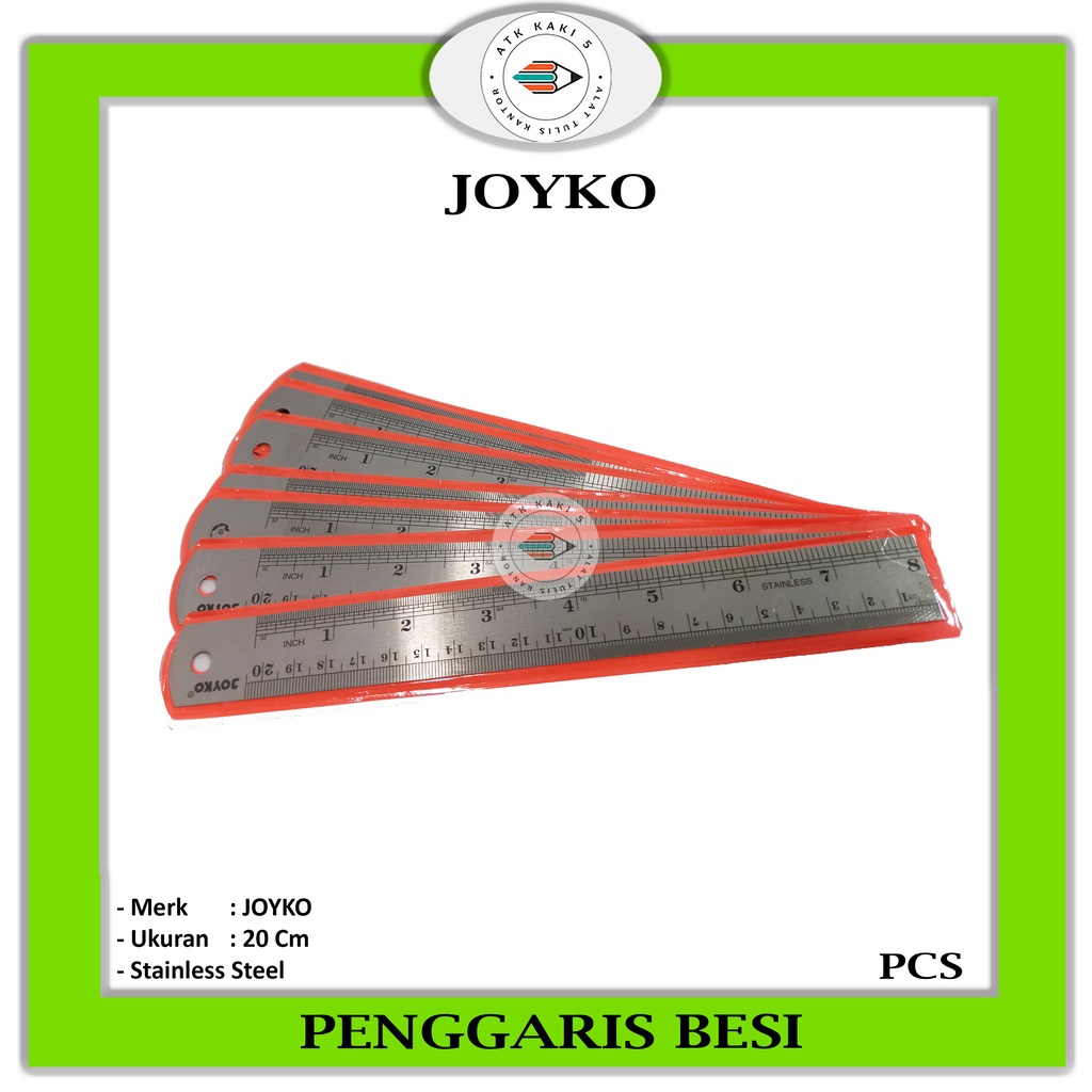 Jual Joyko Penggaris Besi Stainless Steel 20 Cm Pcs Shopee