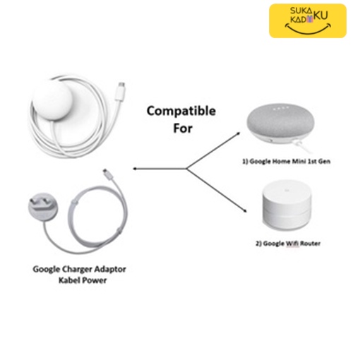 Jual Google Home Mini 1 Gen Charger Adaptor Kabel Power–ORI ( Google ...