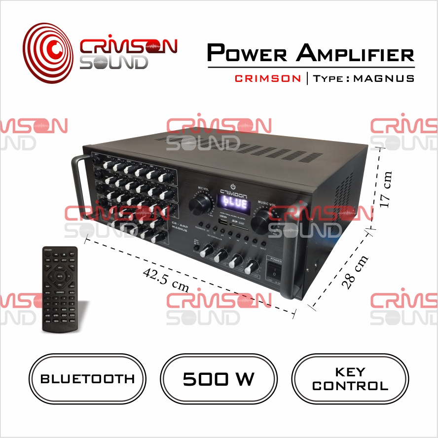 Jual POWER AMPLIFIER ADA REMOTE CONTROL BLUETOOTH 500 Watt CRIMSON ...