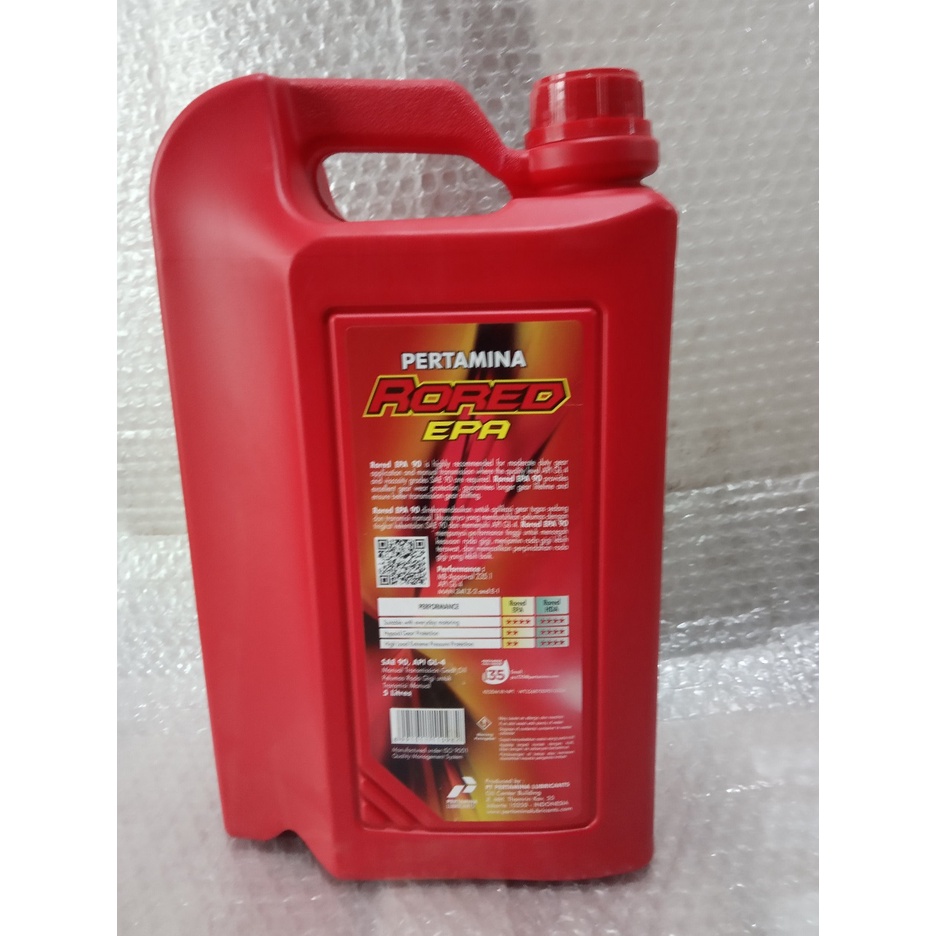 Jual Oli Pertamina Rored Epa SAE 90 5 Liter Asli Original | Shopee ...
