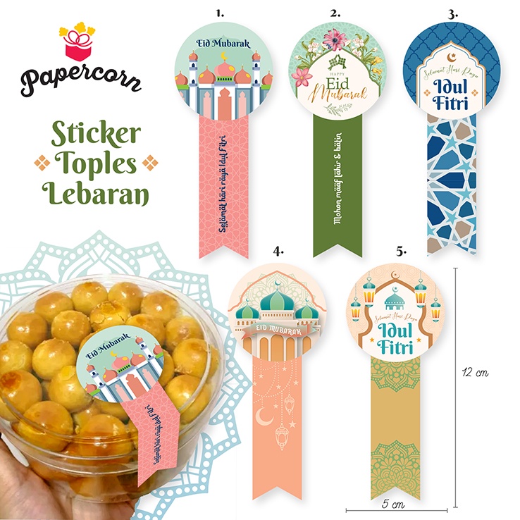 Jual Sticker Segel Toples Lebaran /Toples Idul Fitri - Lidah diameter 5 ...