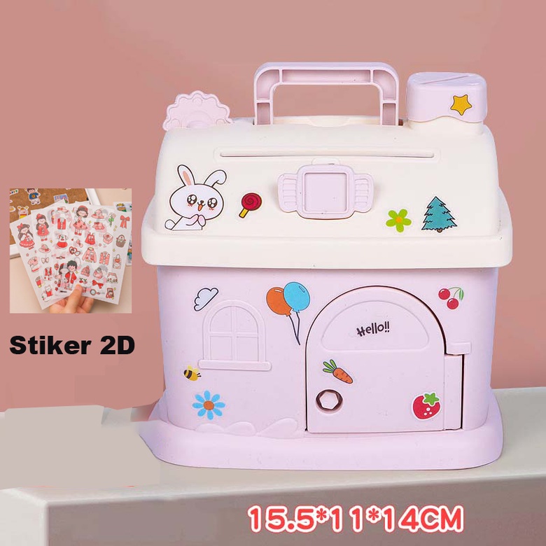 Jual Celengan Rumah Kecil Kotak Uang Kartun Lucu Celengan Dengan Kunci