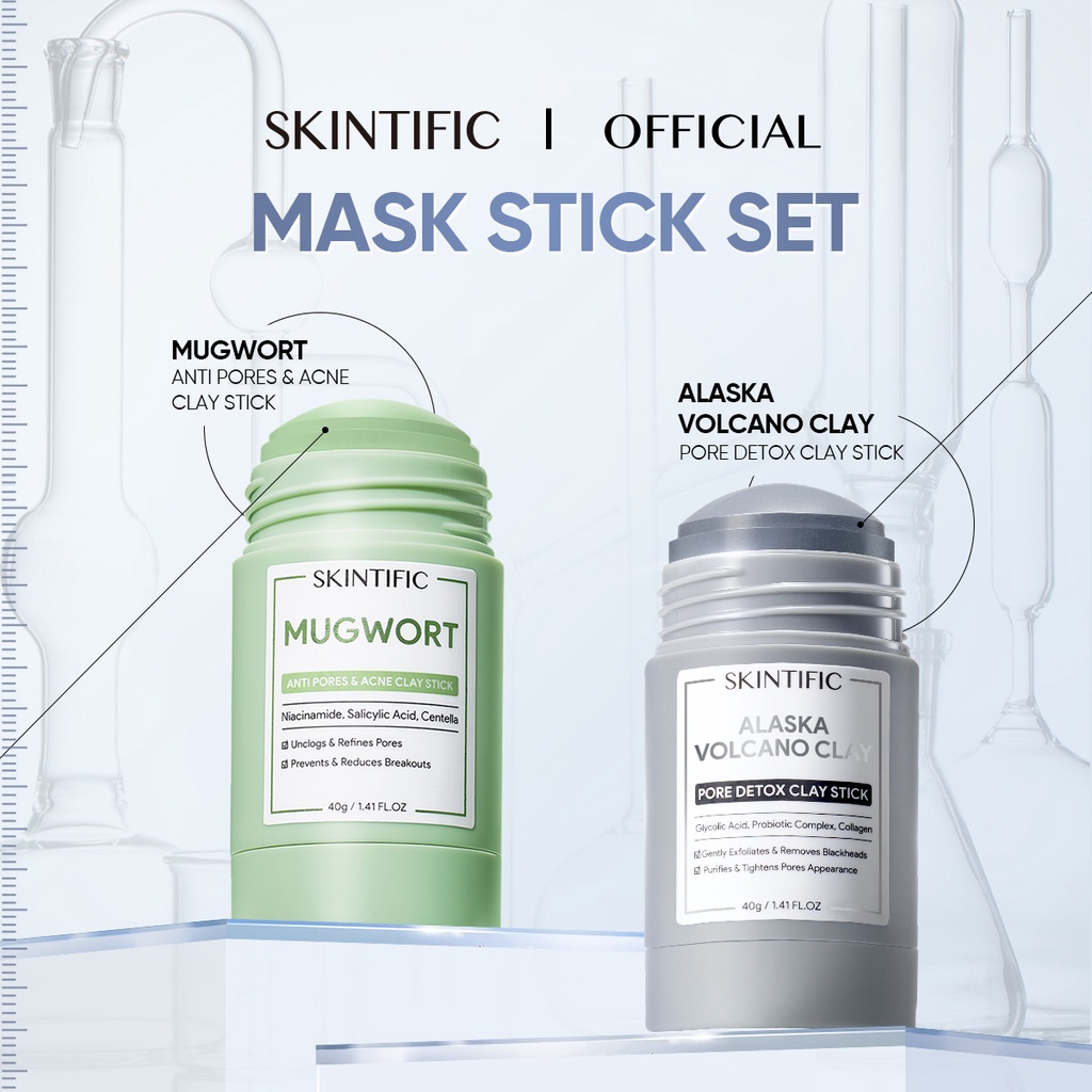 Jual SKINTIFIC Clay Mask Stick kit Acne / Pore / Komedo Remove with