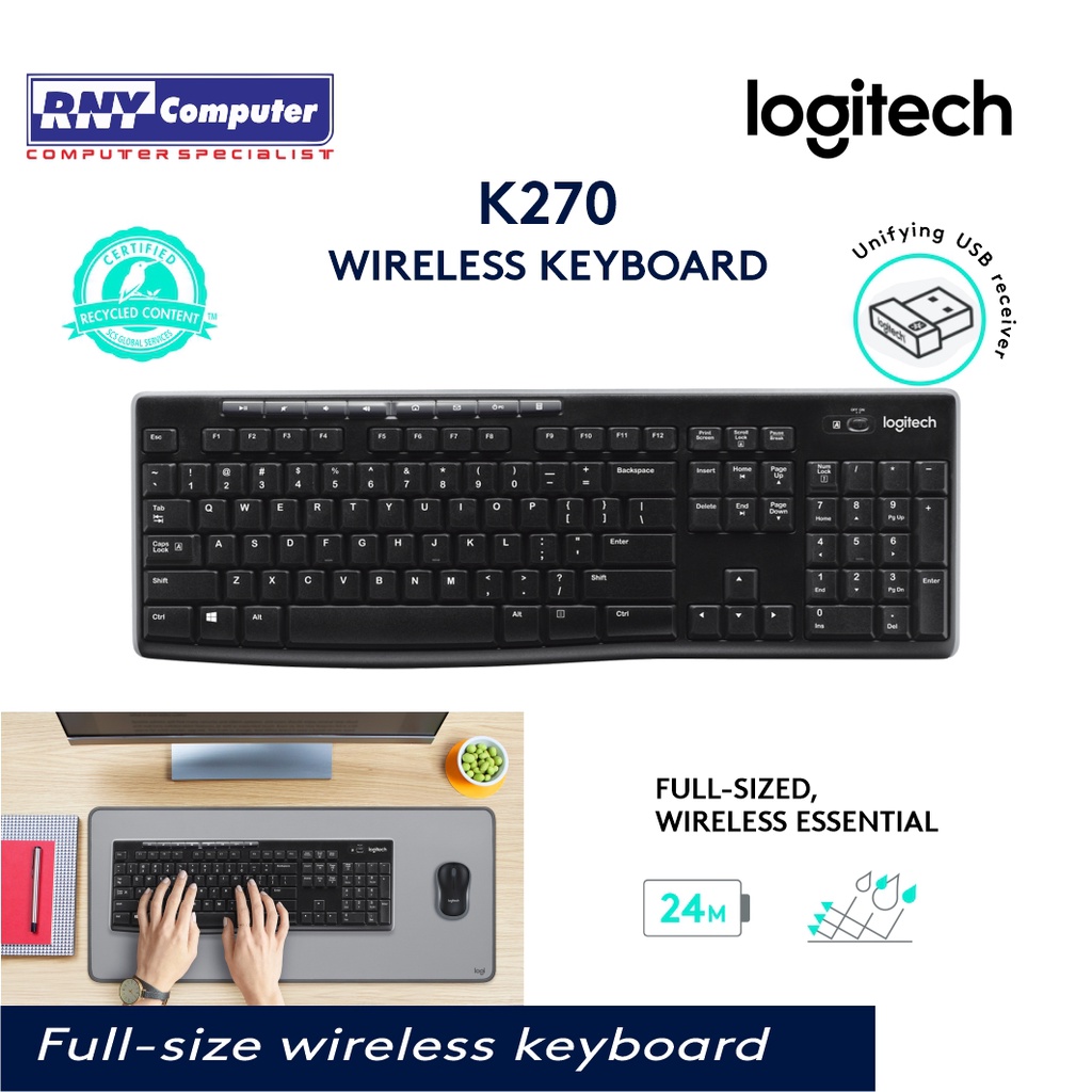 Jual Logitech K270 Wireless Keyboard Full Size Shopee Indonesia 4671