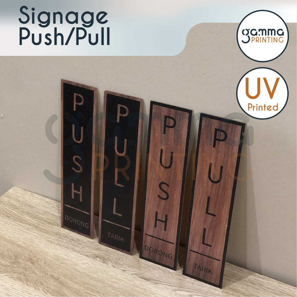 Jual Signage Push Pull Acrylic Sign Pintu Dorong Tarik Papan