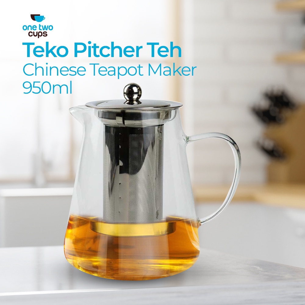 Jual Teko Pitcher Teh Chinese Teapot Maker 950 ml Transparent
