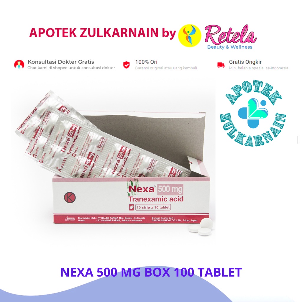 Jual Nexa 500 Mg Box 100 Tablet Asam Traneksamat Tranexamic Acid