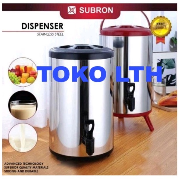 Jual Subron Water Jug Dispenser Air Milk Tea Coffee Stainless 8 10 12 Liter Hot Cold Drink Jar 2338