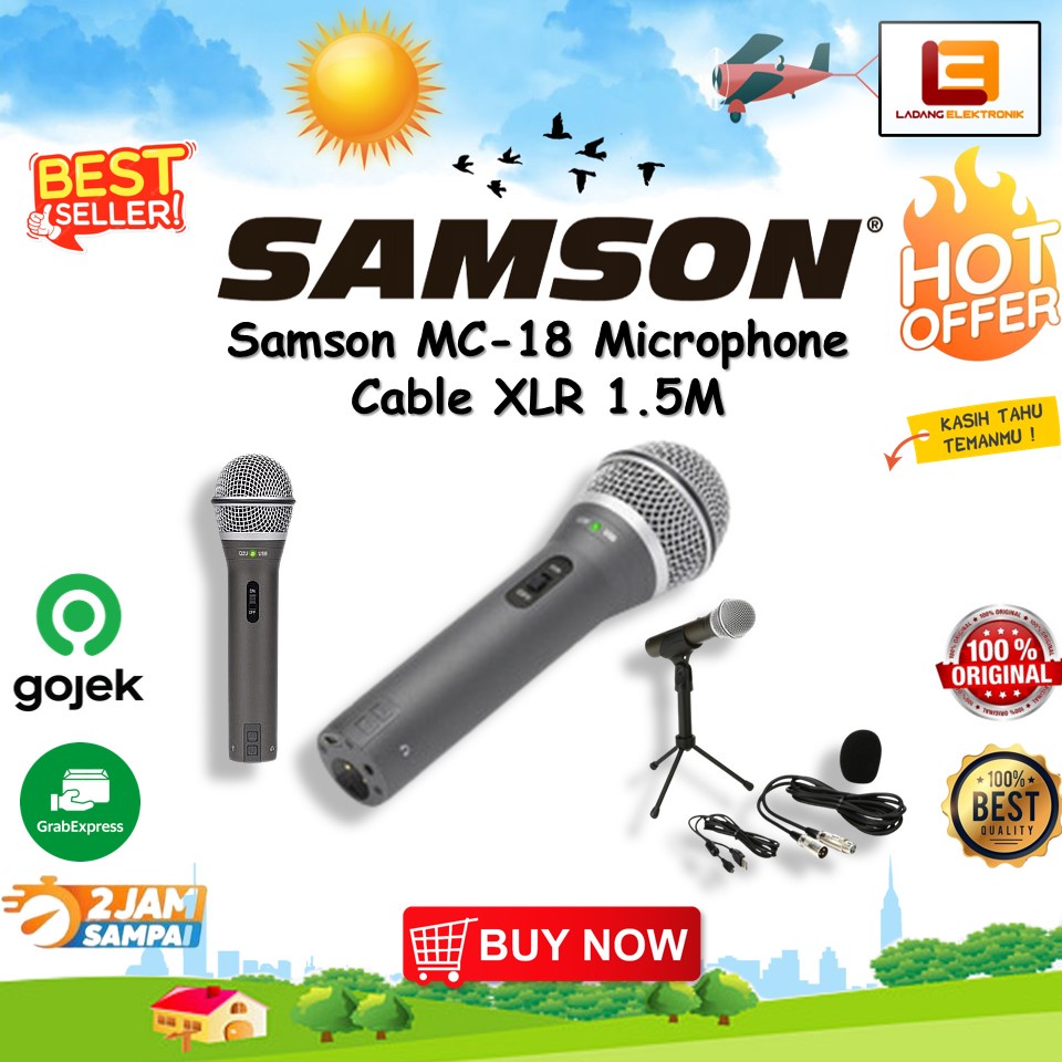 Jual Samson Q2U USB XLR Dynamic Microphone Recording and Podcasting ...