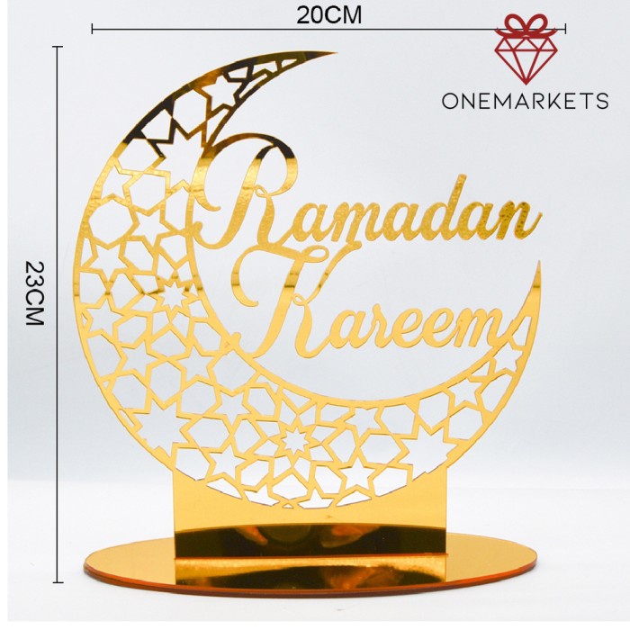 Jual Aksesoris Ramadhan Kareem Topper Akrilik Idul Fitri Top