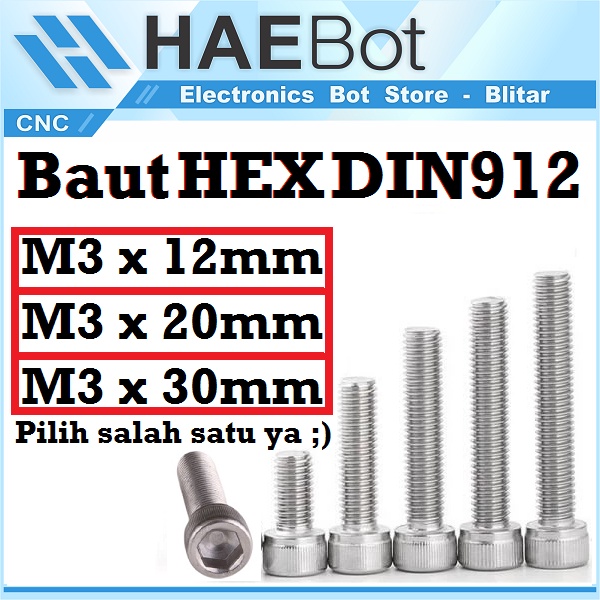 Jual Haebot Baut L Hexagon Din M Mm Hex Mm Mm Mm Pengencang Ss Stainless Steel