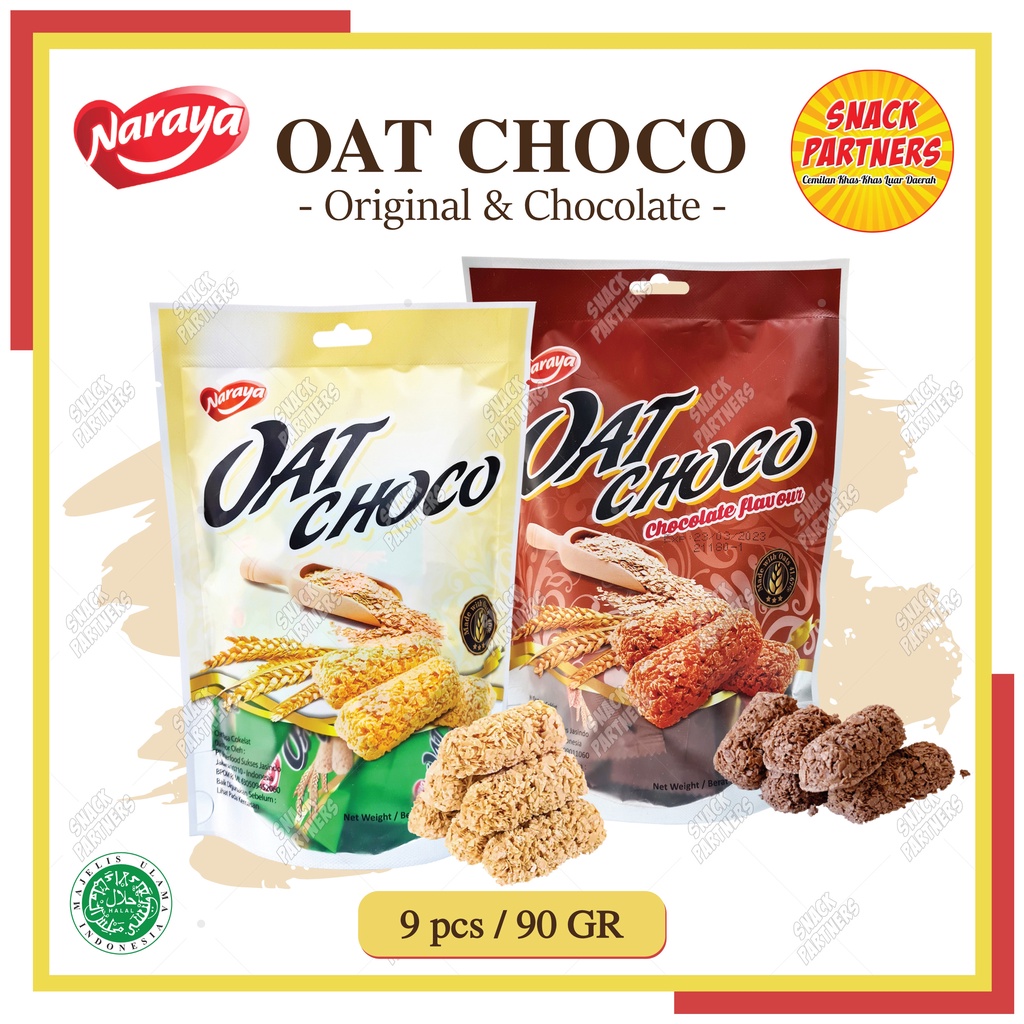 Jual NARAYA OAT CHOCO 10 pcs / 90 GR - Crispy Biscuit Snack Oat Bar ...