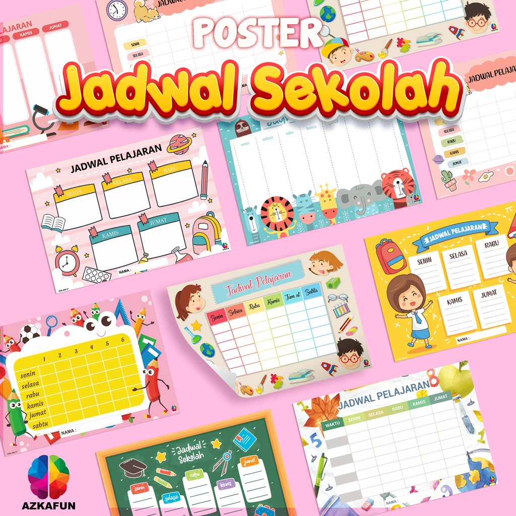 Jual Poster Jadwal Pelajaran Best Seller Poster Sekolah Jadwal Pelajaran Weekly Planner 4494