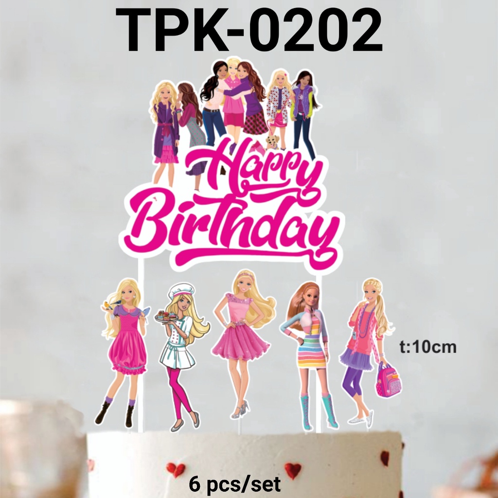 Jual Tpk Topper Kertas Hiasan Kue Cake Topper Barbie Princess