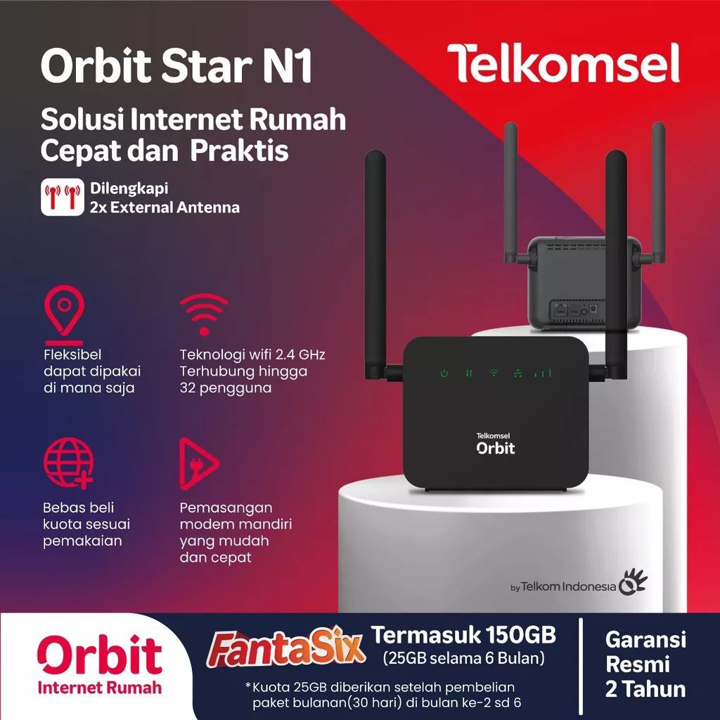 Jual Modem Wifi Telkomsel Orbit Star N1 4G LTE, Modem Sim Card Kecil