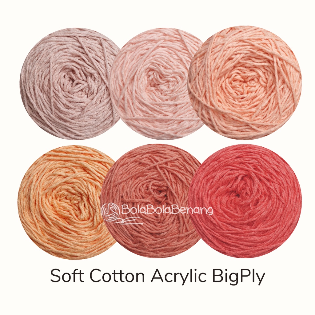 Jual Soft Cotton Acrylic Sca Big Ply Benang Rajut Shopee Indonesia