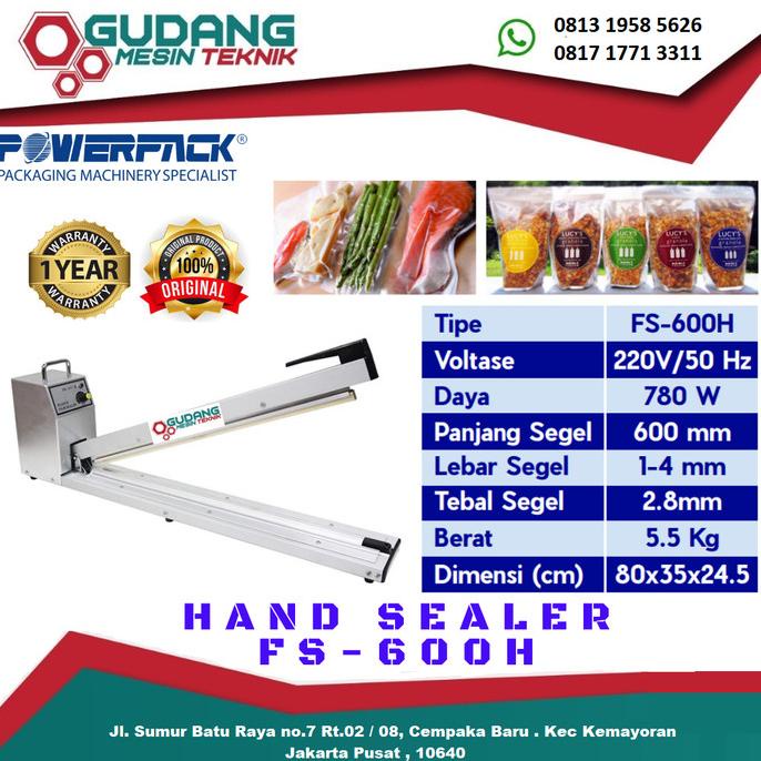 Jual MESIN SEGEL PLASTIK HAND IMPULSE SEALER FS600H POWERPACK Shopee