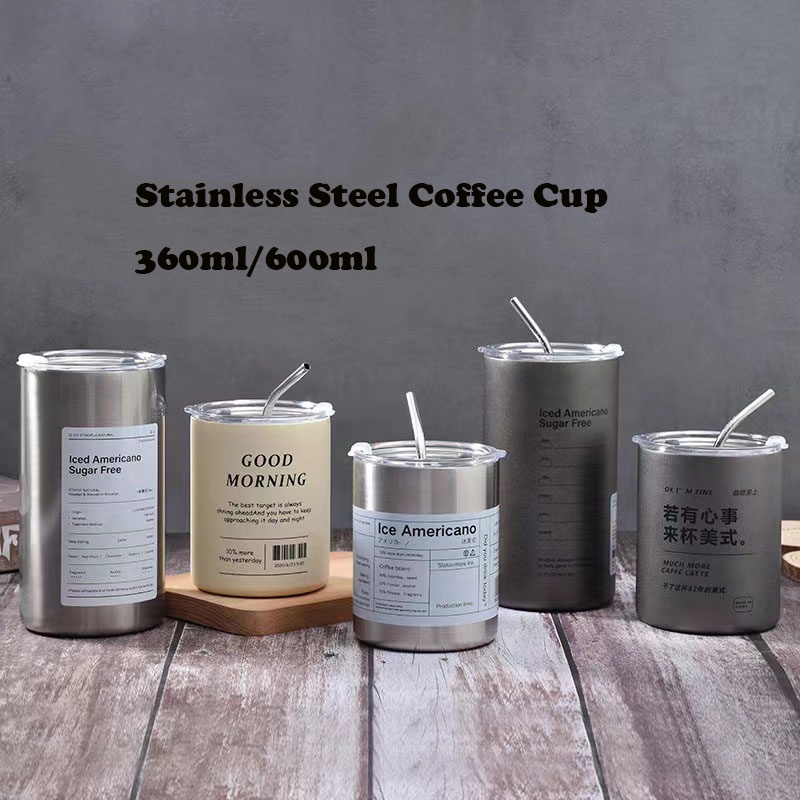 Jual Mimore Cangkir Tumbler Kopi Cup 600ml Stainless Steel Portabel 600ml320ml Botol Minum 1553