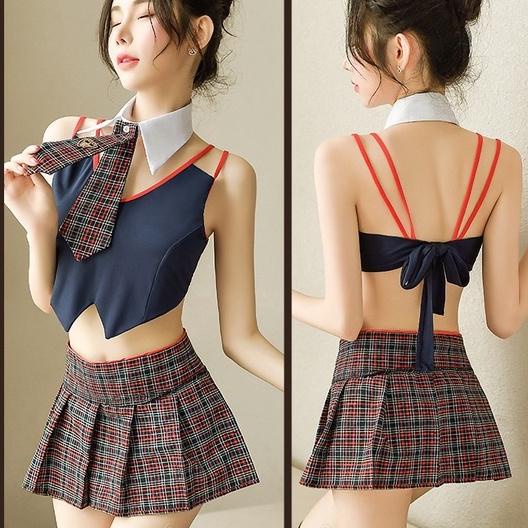 Jual Sexy Set Seragam Cosplay Lingerie Wanitamini Rok Cosplay Seragam Sekolah A190 Kode 682 4181