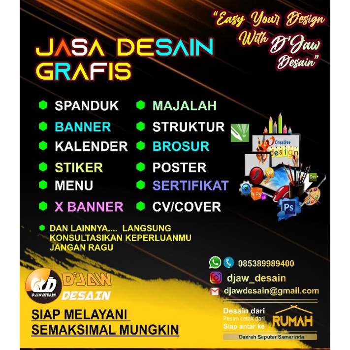 Jual Jasa Desain Spanduk Banner Murah Poster Stiker Brosur Pamflet Flayer Kartu Nama Cv