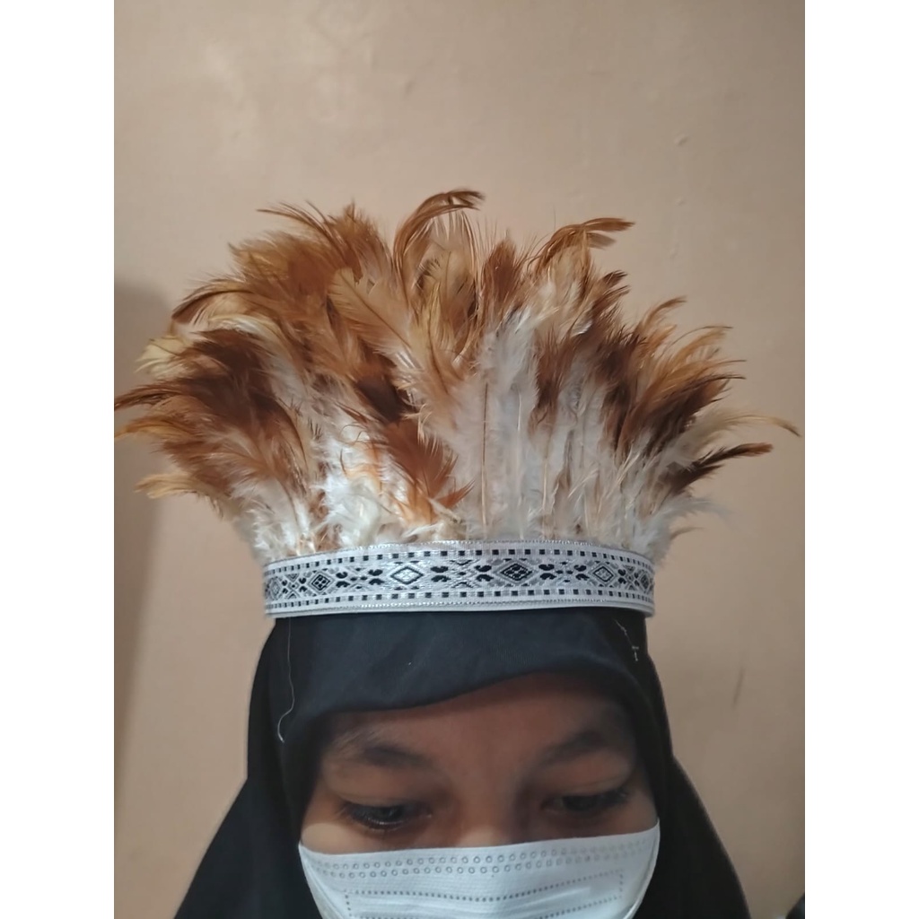 Jual Hiasan Bulu Kepala Topi Adat Dayak Aksesoris Kepala Papua Shopee Indonesia 6126