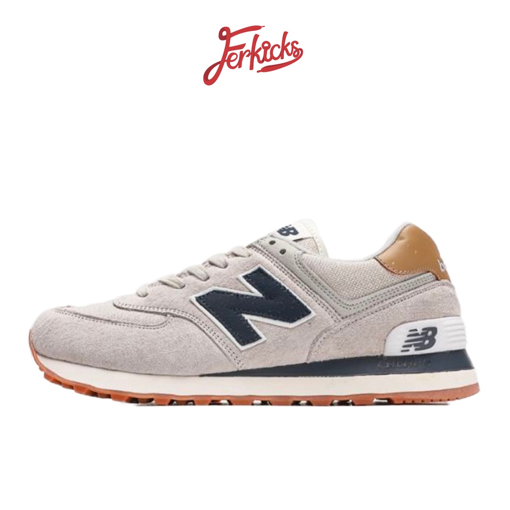 New balance 574 light cliff grey on sale with vintage indigo