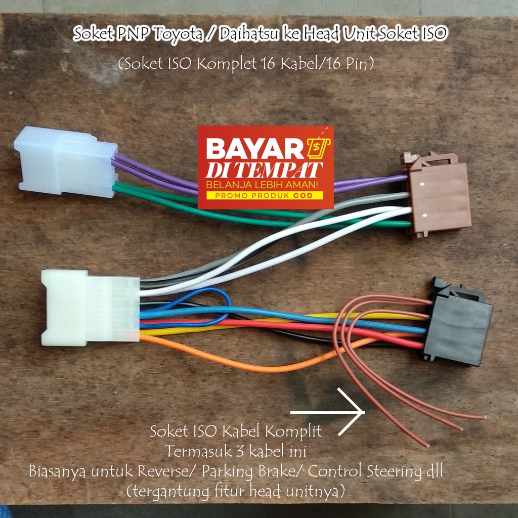 Jual Kabel Soket Head Unit Iso Ke Toyota Daihatsu Untuk Memasang Head