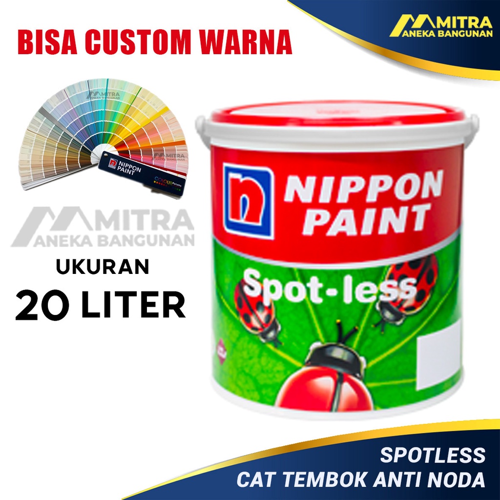 Jual CAT TEMBOK SPOTLESS ANTI NODA 20 LITER PAIL / NIPPON PAINT BISA