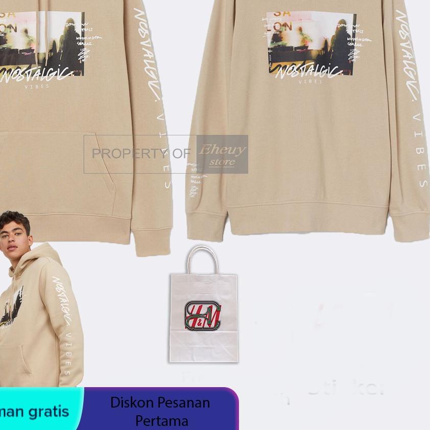 Jual HOODIE H M NOSTALGIC cream hoodie nostalgic vibes HnM Hoodie h m cream Shopee Indonesia