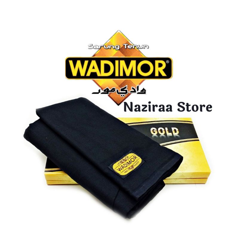 Sarung Tenun WADIMOR Hitam Polos  , Sarung Dewasa Original WADIMOR bahan lebAR HALUS DA LEMBUT