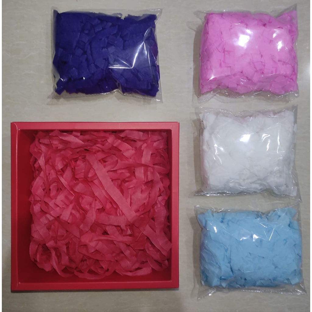 Jual Kertas Cacah Shredded Paper Pengisi Kotak Kado Gift Box Filler ...