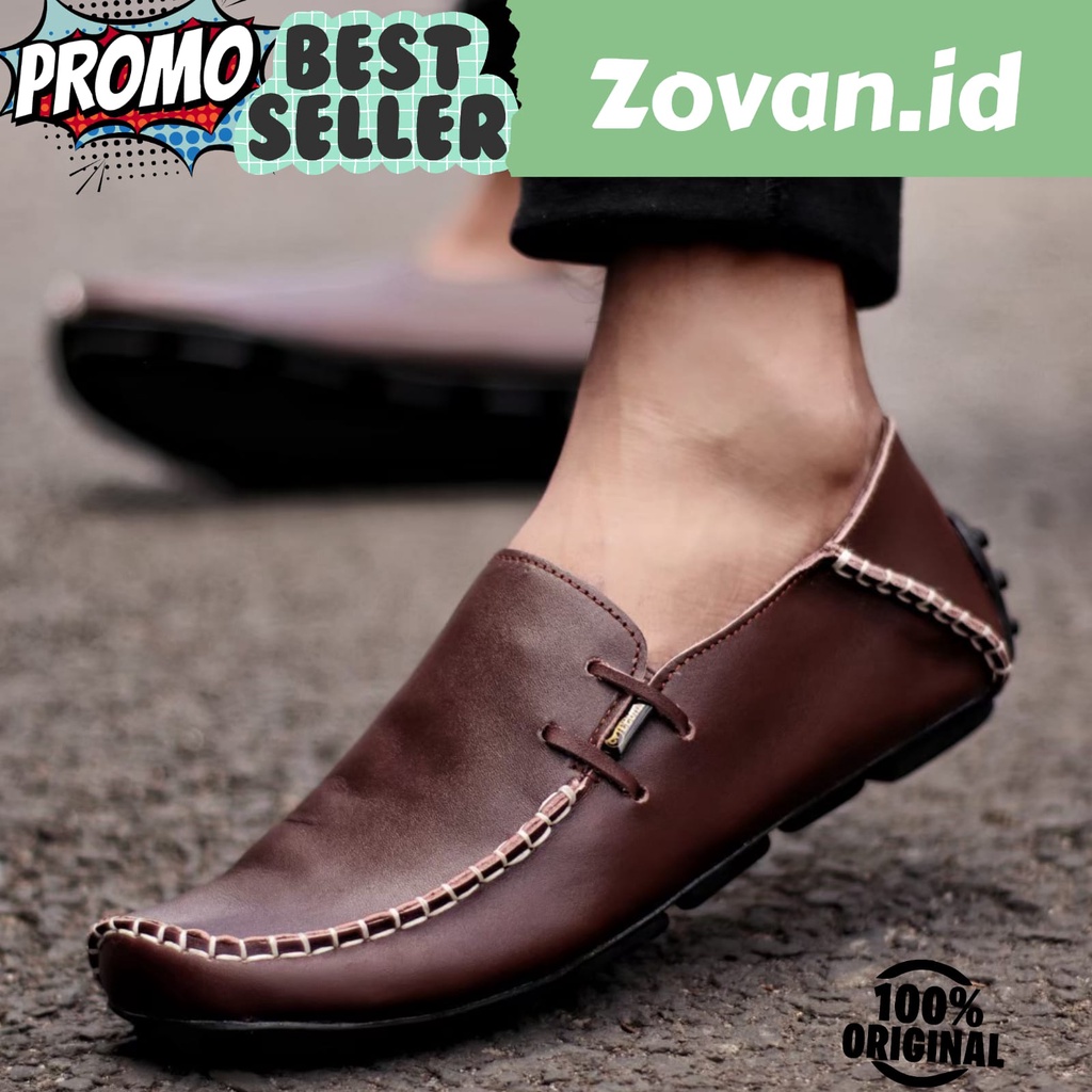 Jual Zovan Murray Sepatu Slop Loafers Kasual Pria Kulit Asli Original