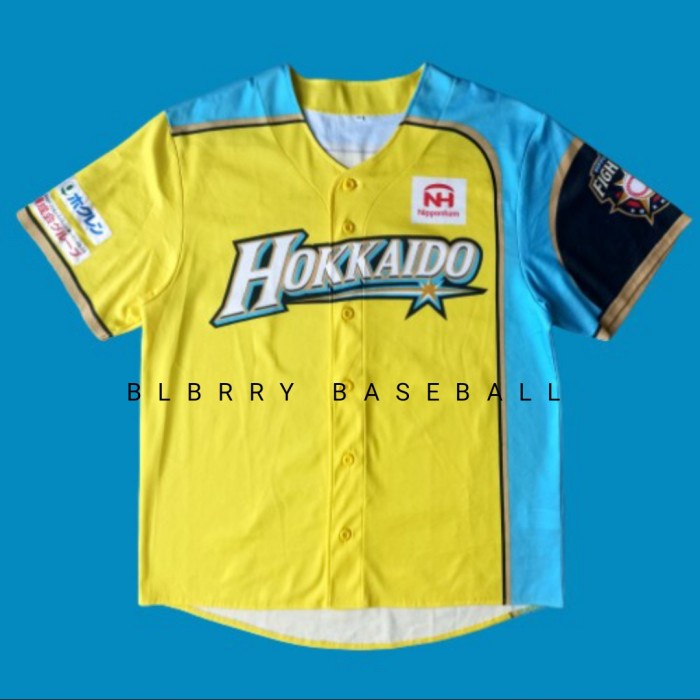 Official Japan Hokkaido Nippon Ham Fighters Team Fan Club Light Jersey  Yellow