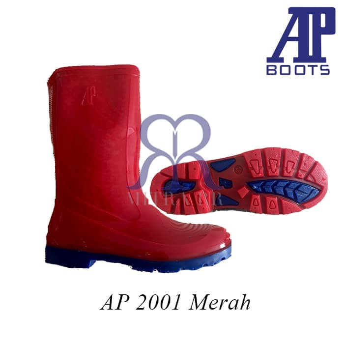 Jual AP Boots 2001 / 2013 Biru Merah Sepatu Boot Anak Sekolah Tanggung ...