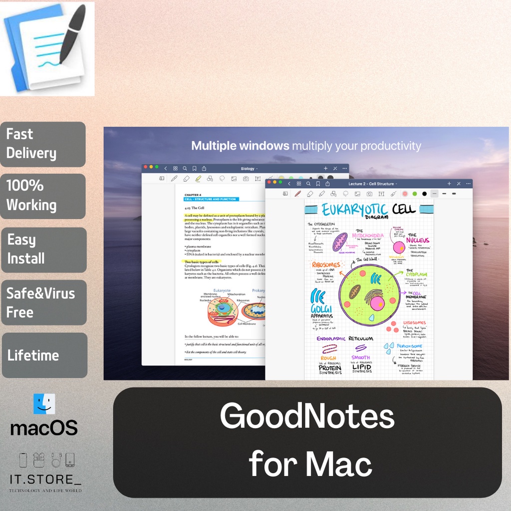 Jual GoodNotes 5.8.13 For M𝗮c L𝗶fet𝗶me for Intel 𝗮nd M1 Ch𝗶p Apple