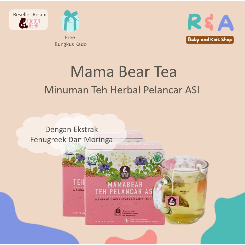 Jual Teh Mamabear Mama Bear Herbal Tea Ibu Menyusui Pelancar Asi