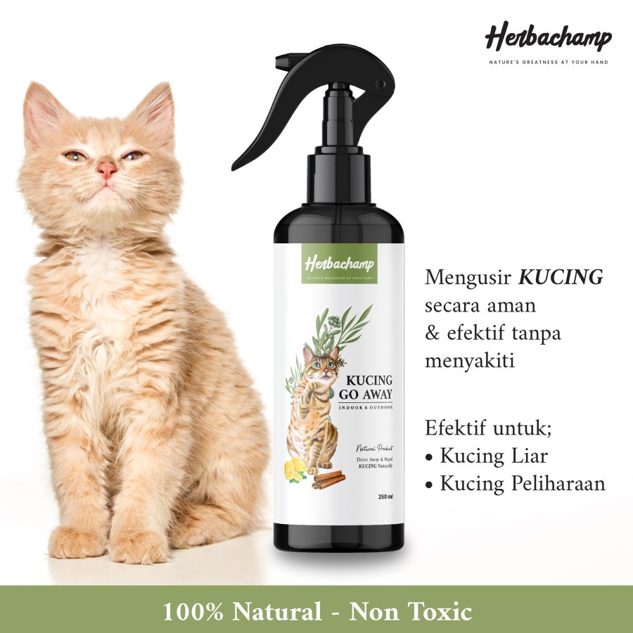 Jual Herbachamp KUCING GO AWAY / Spray Pengusir Kucing Alami / Cat