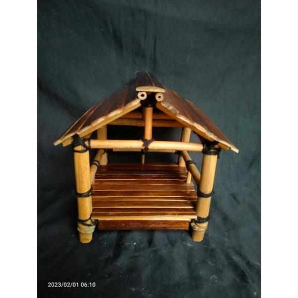 Jual kerajinan bambu miniatur rumah gazebo / gubuk | Shopee Indonesia