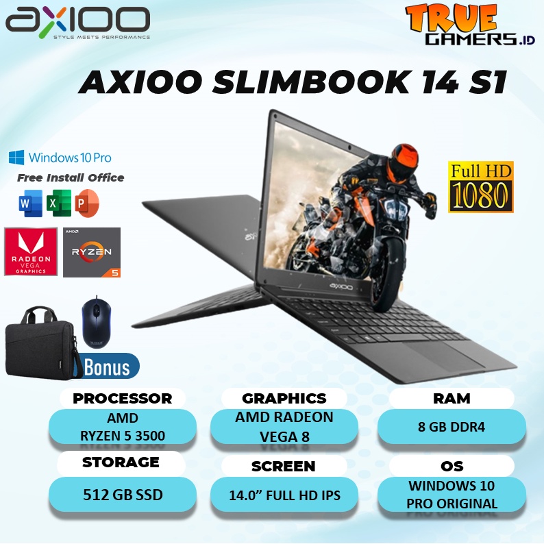 Jual Laptop Axioo Slimbook S Ryzen Gb Ssd Vega W Pro