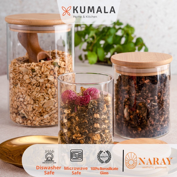 Jual Naray Nara Borosilicate Jar with Wooden Lid - 300 ml | Shopee ...