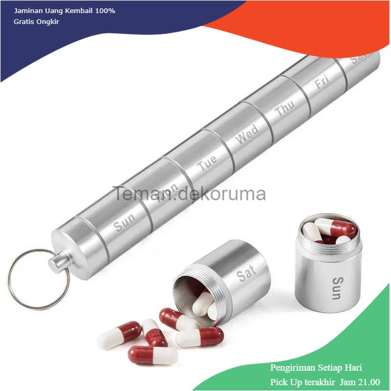 Jual TD- TMP SR Tempat Obat Botol 1 Minggu 7 Grids Waterproof Pill ...