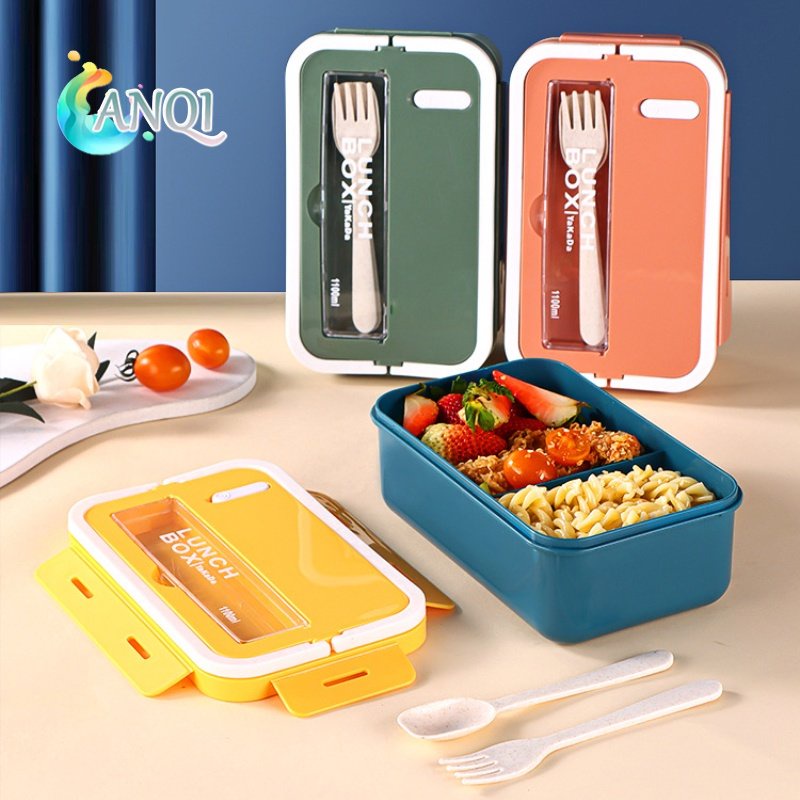 Jual ANQI Lunch Box Set Kotak Bekal Makan Jerami Gandum Kotak Makan ...