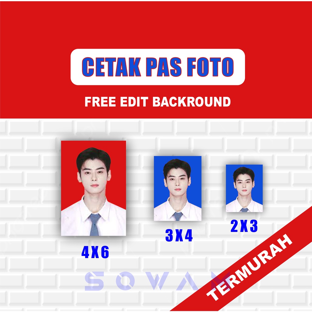 Jual Paket Cetak Pas Foto ukuran (2X3 3X4 4X6) 1 Hari Jadi Langsung