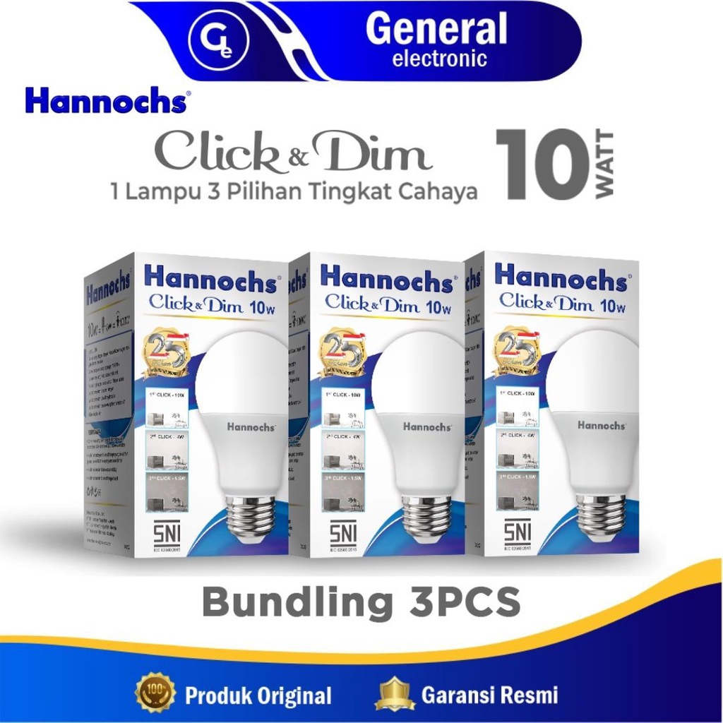 Jual Lampu Hannochs Led Click Dim Watt Paket Pcs Shopee