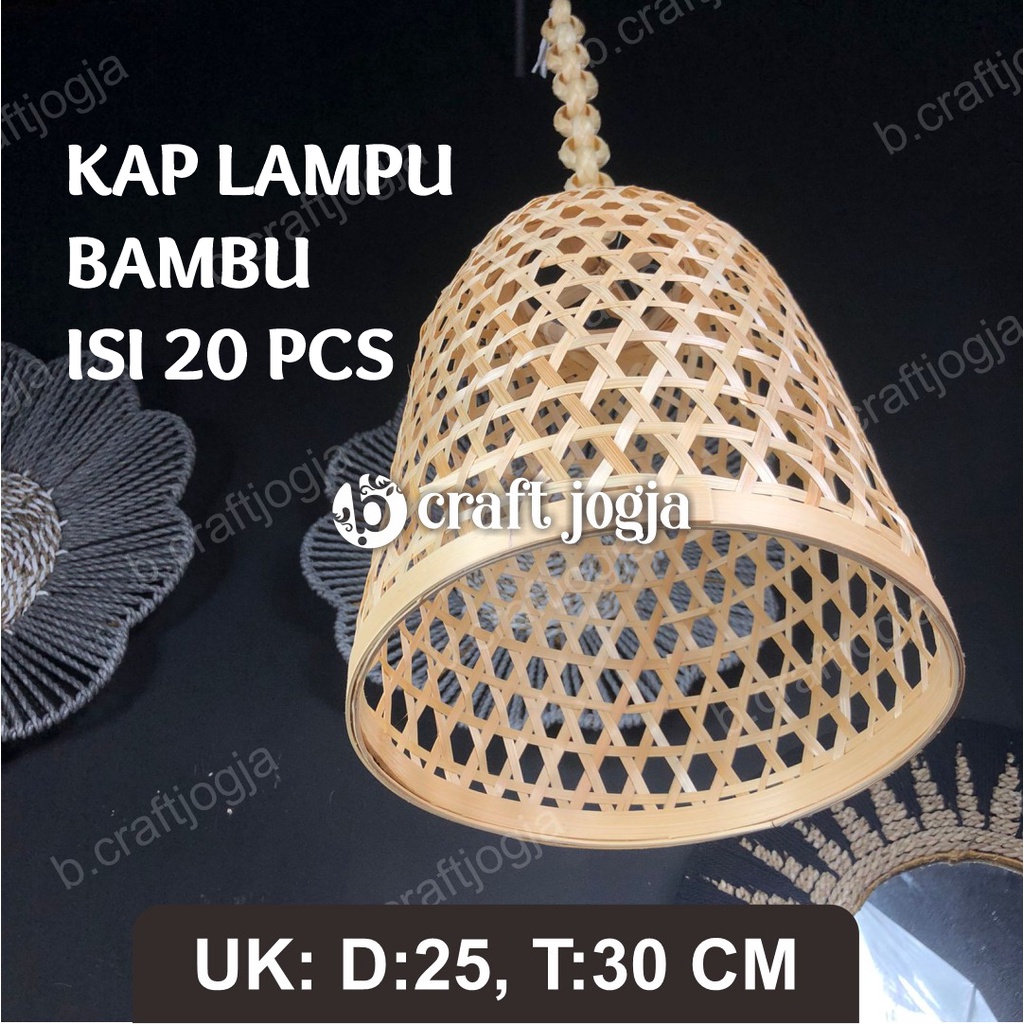 Jual Kap Lampu Gantung Bambu Isi Pcs Shopee Indonesia