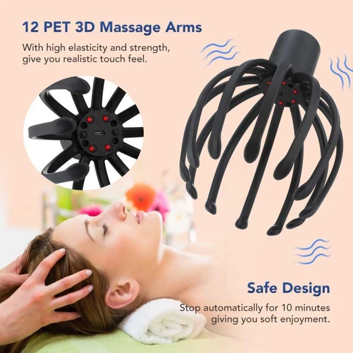 Alat Pijat Kepala Elektrik Scalp Massager Anti Pusing Pereda Stres Relaksasi Tidur Getar - foto 1