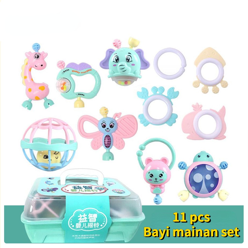 Jual 11 pcs mainan shake teether Kids toys Mainan perkembangan anak