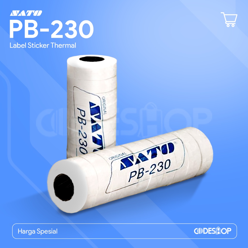 Jual Label STICKER TEMBAK SATO PB 230 PUTIH POLOS | Shopee Indonesia
